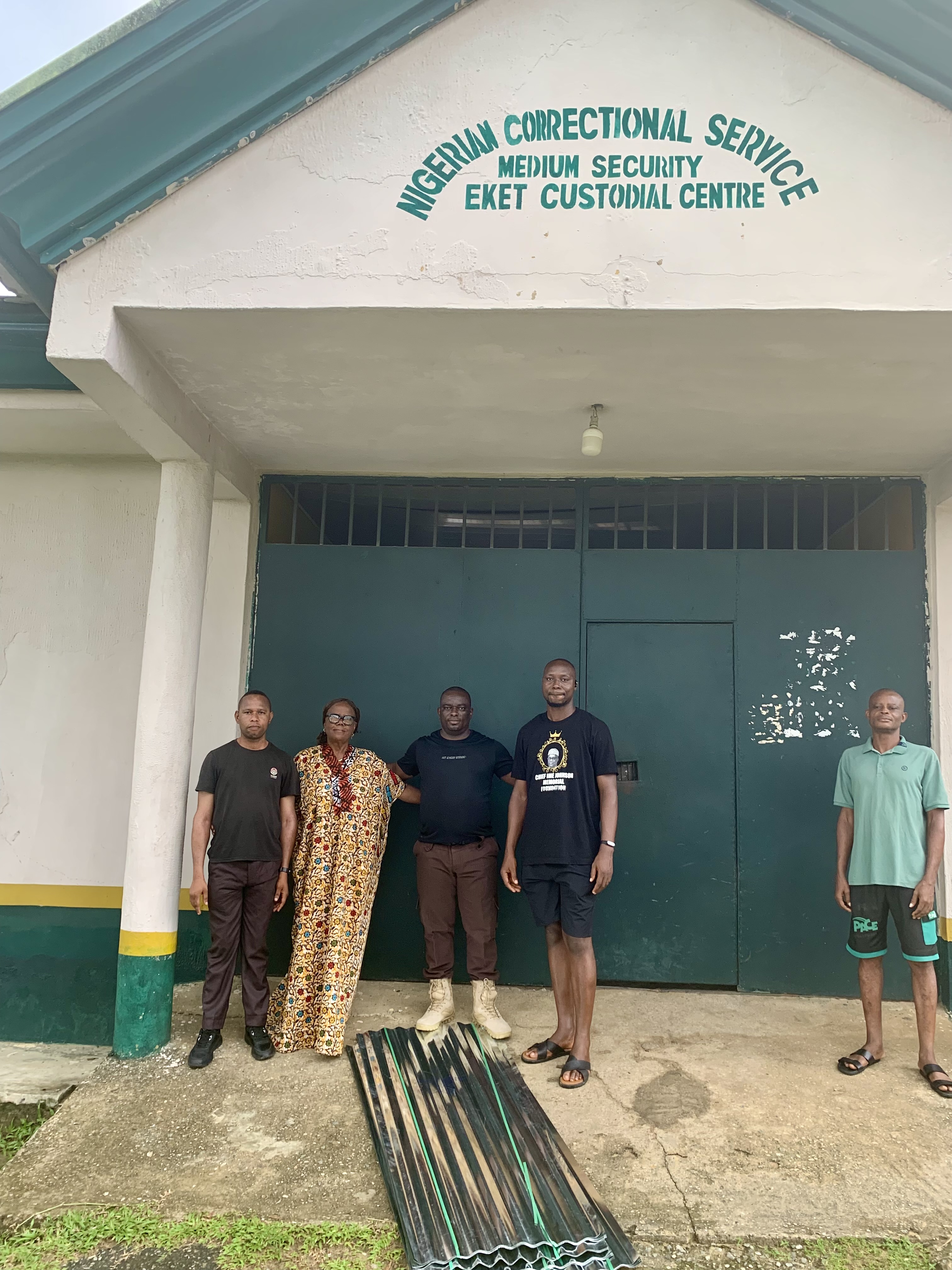 Chief Ime Johnson Memorial Foundation Donates Roofing Materials to Nigeria Correctional Facility in Eket